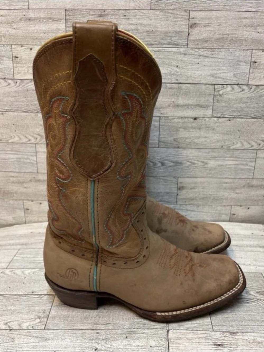 Cowgirl Western Tan Leather Cowboy Boots - Women's